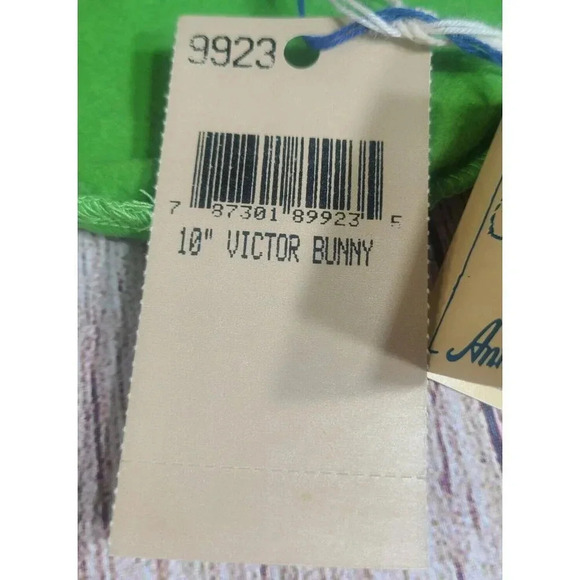 Annalee Dolls Felt Victor Bunny Figure Black White Purple 10" 1998 Limited New - Picture 8 of 8